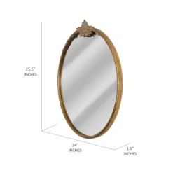 Kirkland's Home Antique Brass Metal Ornate Round Mirror- Decorative Mirrors