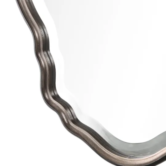 Kirkland's Home Antique Bronze And Silver Curved Wooden Mirror- Decorative Mirrors