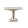 Kirkland's Home Antique Cream Wood Pedestal Round Dining Table- Dining Tables