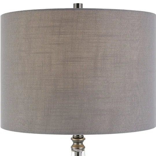 Kirkland's Home Antique Dark Nickel Cone Base Table Lamp- Table Lamps