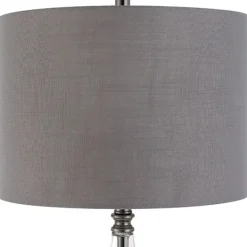 Kirkland's Home Antique Dark Nickel Cone Base Table Lamp- Table Lamps