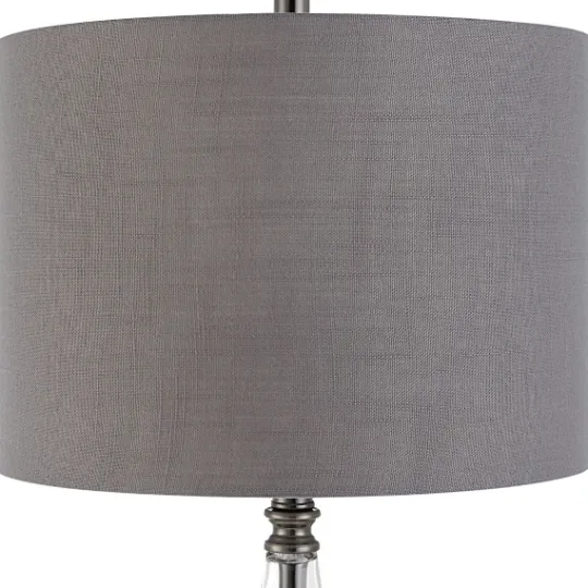Kirkland's Home Antique Dark Nickel Cone Base Table Lamp- Table Lamps
