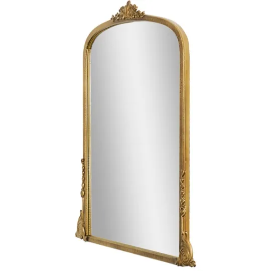 Kirkland's Home Antique Gold Metal Baroque Arch Wall Mirror- Decorative Mirrors