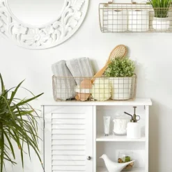 Kirkland's Home Antique Gold 2-Pc. Long Wire Basket Set, 17 In.- Wall Storage