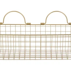 Kirkland's Home Antique Gold 2-Pc. Long Wire Basket Set, 17 In.- Wall Storage