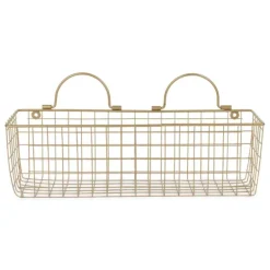 Kirkland's Home Antique Gold 2-Pc. Long Wire Basket Set, 17 In.- Wall Storage