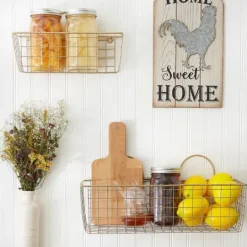 Kirkland's Home Antique Gold 2-Pc. Wire Basket Set- Wall Storage