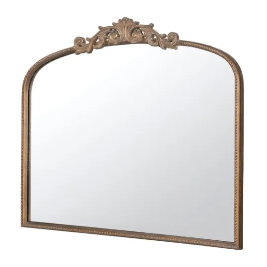 Kirkland's Home Antique Gold Studded Floral Scroll Mirror- Decorative Mirrors
