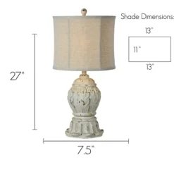 Kirkland's Home Antique Ivory Distressed Table Lamps, Set Of 2- Table Lamps