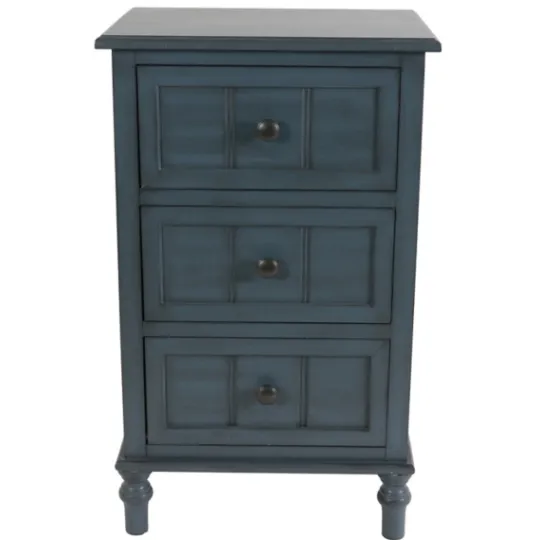 Kirkland's Home Antique Navy 3-Drawer Chest Side Table- Accent & End Tables