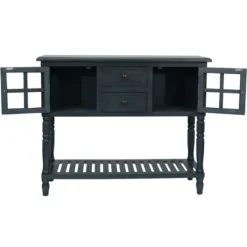 Kirkland's Home Antique Navy Windowpane Buffet Console Table- Console Tables