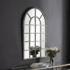 Kirkland's Home Antique Rustic Arch Windowpane Mirror- Framed Mirrors