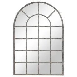Kirkland's Home Antique Rustic Arch Windowpane Mirror- Framed Mirrors