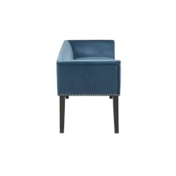 Kirkland's Home Antique Sapphire Low Back Upholstered Bench- Benches & Ottomans