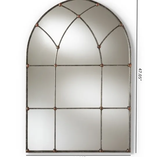 Kirkland's Home Antique Silver Arched Metal Mirror- Decorative Mirrors