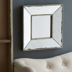 Kirkland's Home Antique Silver Glass Square Frame Mirror- Decorative Mirrors