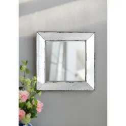 Kirkland's Home Antique Silver Glass Square Frame Mirror- Decorative Mirrors