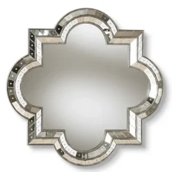 Kirkland's Home Antique Silver Quatrefoil Frame Wall Mirror- Decorative Mirrors