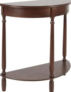 Kirkland's Home Antique Walnut Half Round Console Table- Console Tables
