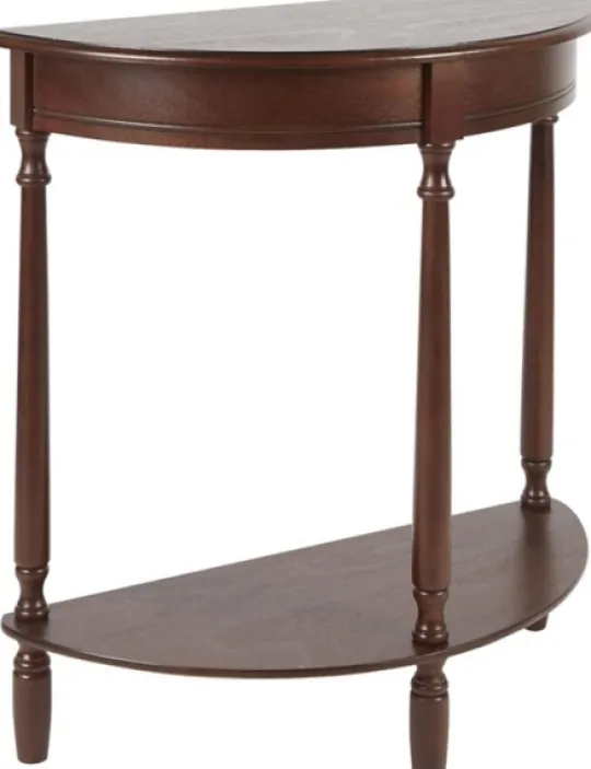 Kirkland's Home Antique Walnut Half Round Console Table- Console Tables