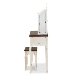 Kirkland's Home Antique White And Walnut 2-Pc. Vanity Set- Armoires