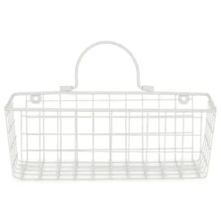 Kirkland's Home Antique White 2-Pc. Long Wire Basket Set, 11 In.- Wall Storage
