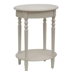 Kirkland's Home Antique White Simplicity Oval Side Table- Nightstands