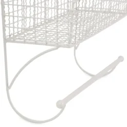 Kirkland's Home Antique White Wire Basket Towel Rack, 17 In.- Wall Storage