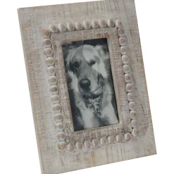 Kirkland's Home Antique White Wood Beaded Picture Frame, 4X6- Picture Frames