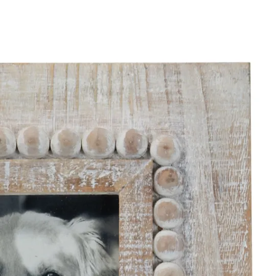 Kirkland's Home Antique White Wood Beaded Picture Frame, 4X6- Picture Frames