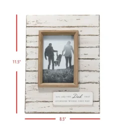 Kirkland's Home Antique White Wooden Dad Picture Frame- Picture Frames