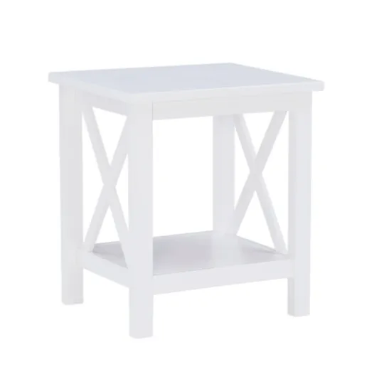 Kirkland's Home Antique White X Side Frame Accent Table- Accent & End Tables