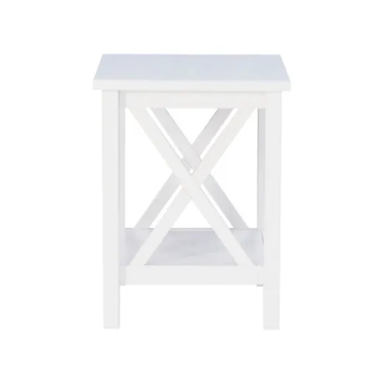 Kirkland's Home Antique White X Side Frame Accent Table- Accent & End Tables