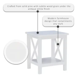 Kirkland's Home Antique White X Side Frame Accent Table- Accent & End Tables