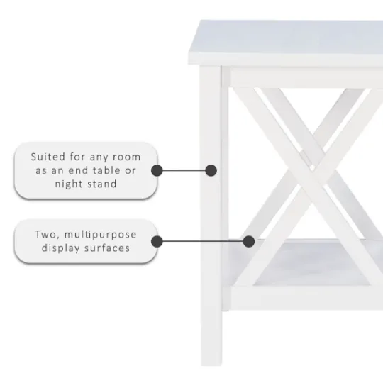 Kirkland's Home Antique White X Side Frame Accent Table- Accent & End Tables