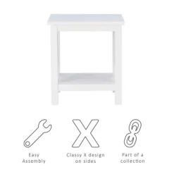 Kirkland's Home Antique White X Side Frame Accent Table- Accent & End Tables