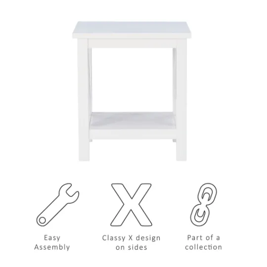 Kirkland's Home Antique White X Side Frame Accent Table- Accent & End Tables
