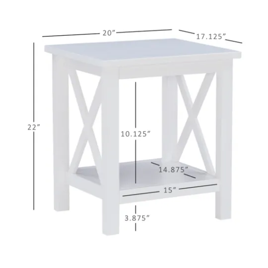 Kirkland's Home Antique White X Side Frame Accent Table- Accent & End Tables