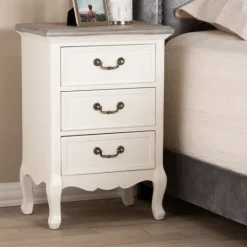 Kirkland's Home Antique Wooden 3-Drawer Nightstand- Nightstands