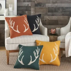 Kirkland's Home Antlers Cotton Throw Pillow- Pillows