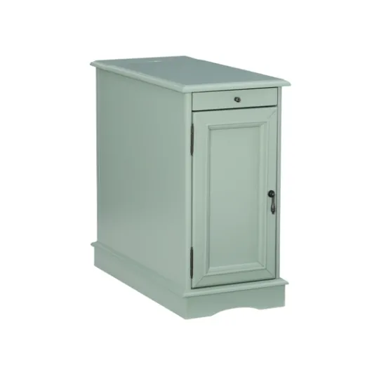 Kirkland's Home Aqua Accent Table With Charging Station- Nightstands