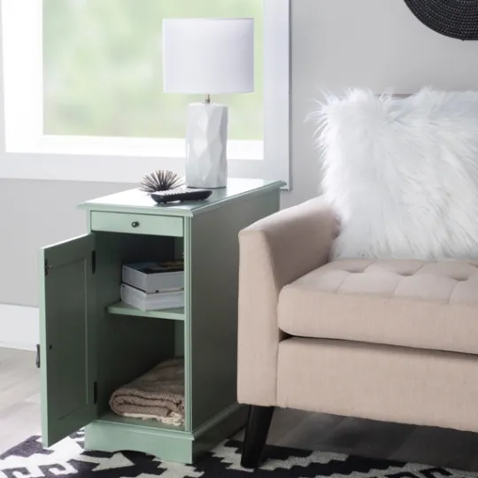 Kirkland's Home Aqua Accent Table With Charging Station- Nightstands