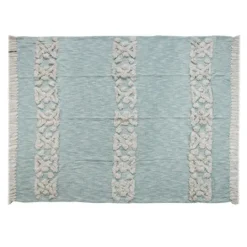 Kirkland's Home Aqua Blue Aztec Fringe Throw- Blankets & Throws