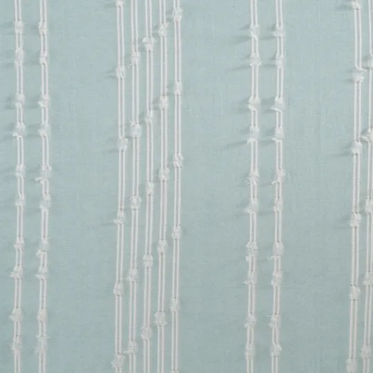 Kirkland's Home Aqua Cotton Jacquard Shower Curtain- Shower Curtains