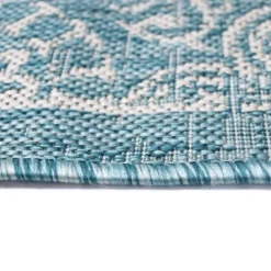 Kirkland's Home Aqua Embellished Indoor/Outdoor Area Rug, 3X4- Outdoor Rugs