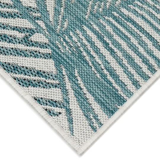 Kirkland's Home Aqua Forest Leaf Indoor/Outdoor Area Rug, 6X9- Outdoor Rugs