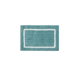 Kirkland's Home Aqua Geometric Pattern Reversible Bath Mat, 34 In- Bathroom Rugs
