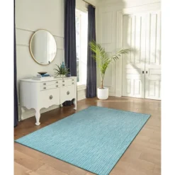 Kirkland's Home Aqua Intertwine Indoor/Outdoor Area Rug, 7X9- Outdoor Rugs