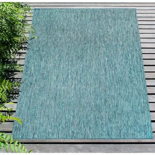 Kirkland's Home Aqua Intertwine Indoor/Outdoor Area Rug, 7X9- Outdoor Rugs