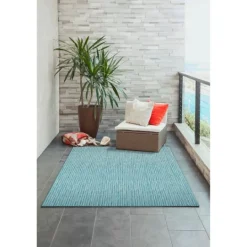 Kirkland's Home Aqua Intertwine Indoor/Outdoor Area Rug, 7X9- Outdoor Rugs